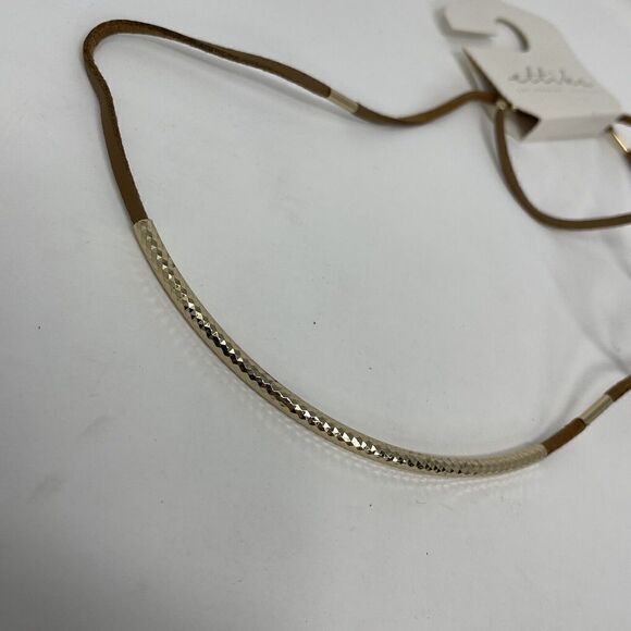 ETTIKA Womens Revolve Brown Leather Wrap Choker NEW Gold Accent Cords Fashion - Picture 7 of 8